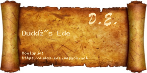 Dudás Ede névjegykártya